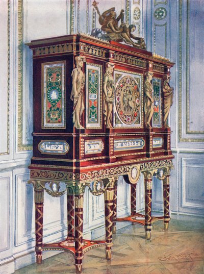 Jewel Cabinet of Queen Marie Antoinette: Of Mahogany, Gilt, Inlaid, Carved, and with Painted Plaques by Edwin John Foley